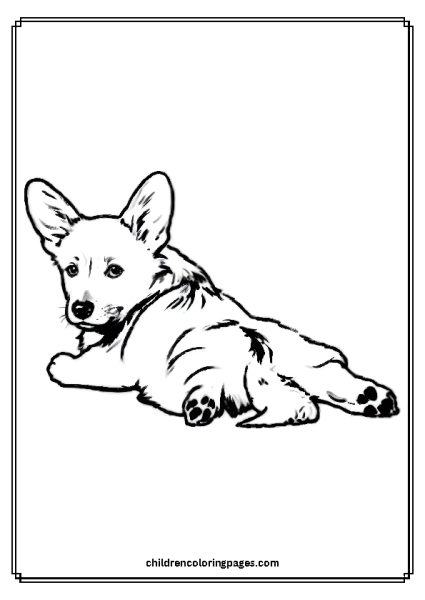 Corgi Laying Free PDF Printable