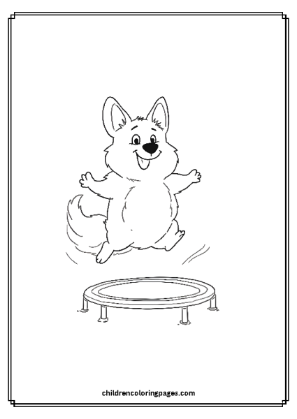 Corgi On A Trampoline Free PDF Printable