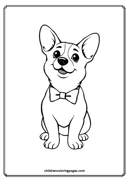 Corgi Wearing A Bow Tie Free PDF Printable