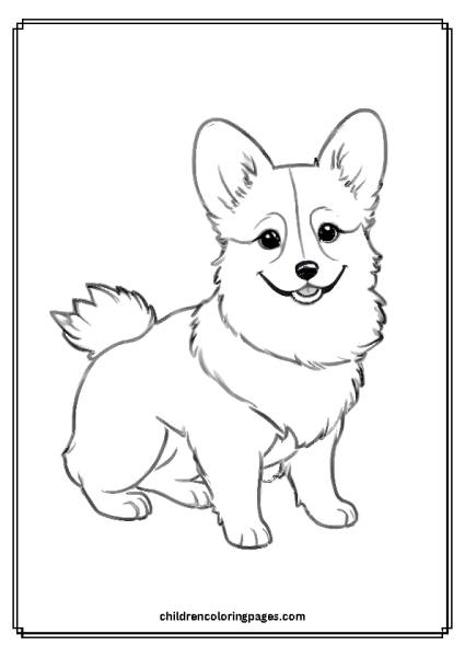 Corgi With A Fur Scarf Free PDF Printable