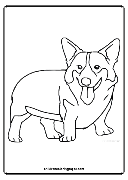 Corgi With Pointed Ears Free PDF Printable