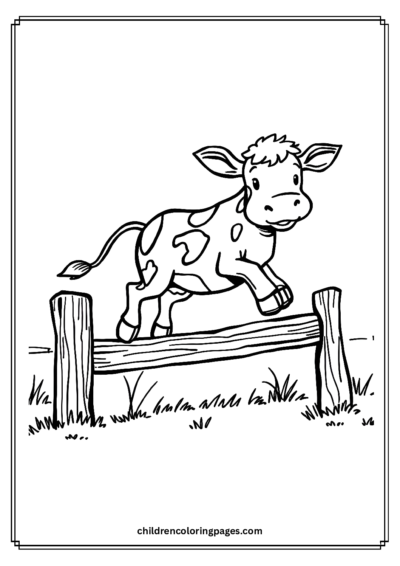 Cow Jumping Over The Fence Free PDF Printable