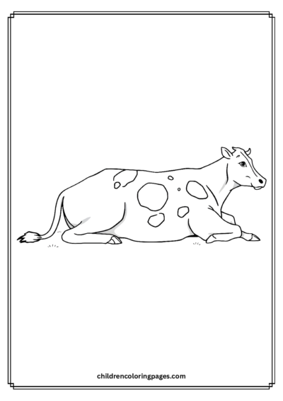 Cow Sitting Down Free PDF Printable