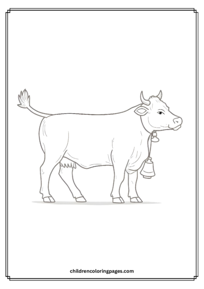 Cow With A Traditional Swiss Bell Free PDF Printable