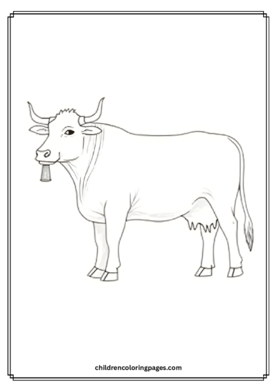 Cow With Horns Free PDF Printable