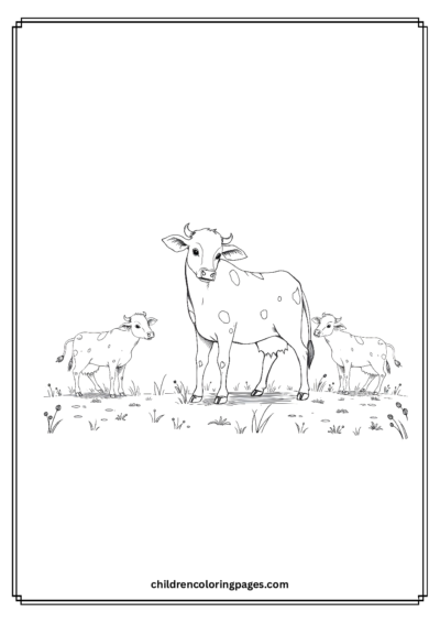 Cows In A Field Free PDF Printable