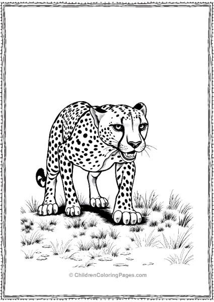 Crouching Cheetah Scaled Free PDF Printable