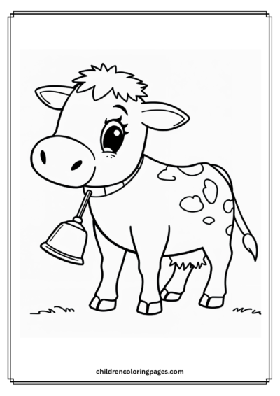 Cute Cow Wearing A Bell Free PDF Printable