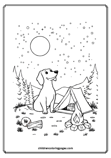 Dachshund Camping Free PDF Printable