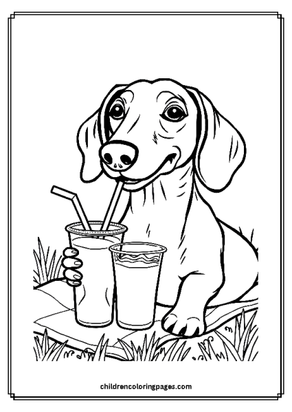 Dachshund Having A Picnic Free PDF Printable