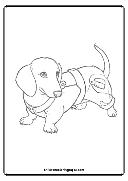 Dachshund In A Collar Free PDF Printable