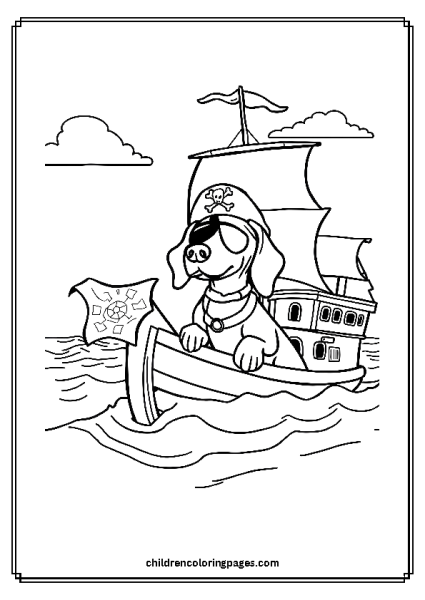 Dachshund In A Pirate Ship Free PDF Printable