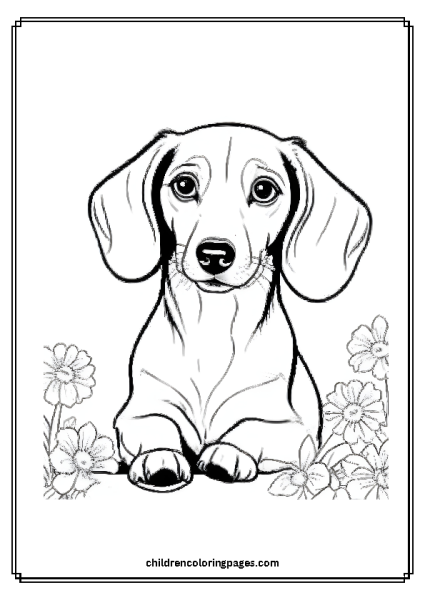 Dachshund In Flowers Free PDF Printable