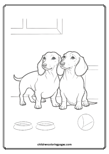 Dachshund Pair Free PDF Printable