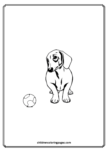 Dachshund Playing Fetch Free PDF Printable