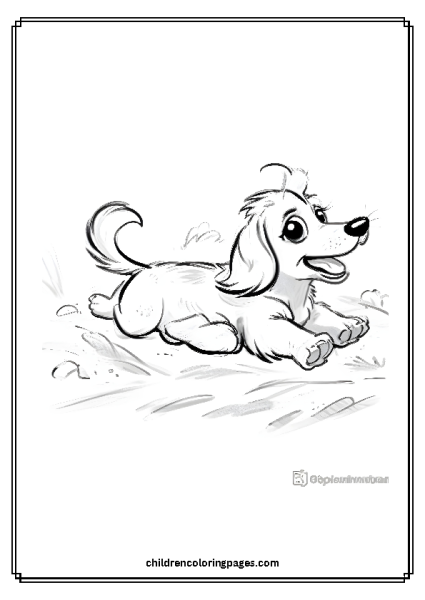 _Dachshund Running Free PDF Printable