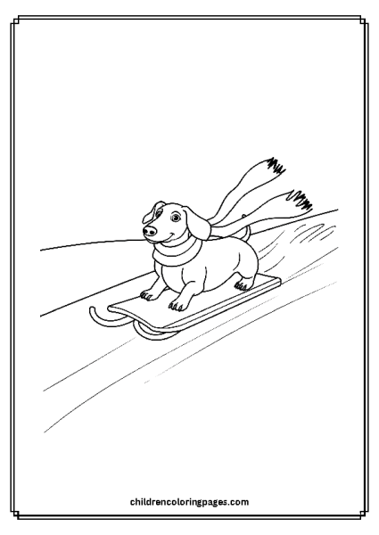 Dachshund Sledding Free PDF Printable