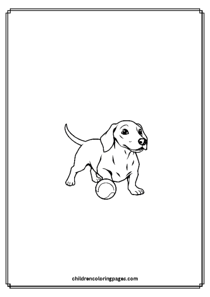 Dachshund With A Ball Free PDF Printable