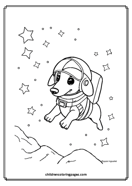 Dachshund Ln The Space Free PDF Printable