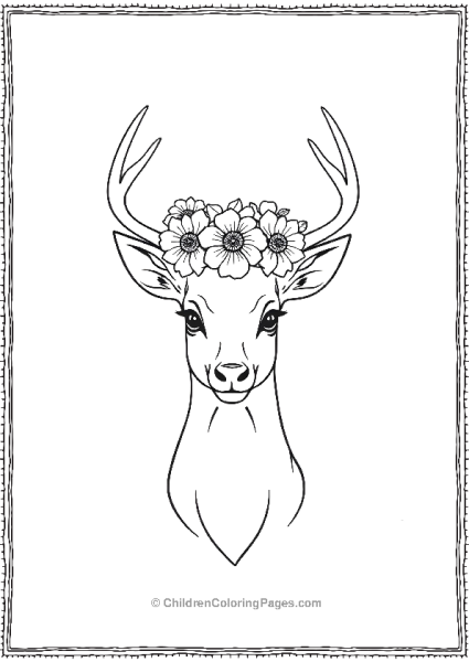 Deer In A Flowral Crown Scaled Free PDF Printable