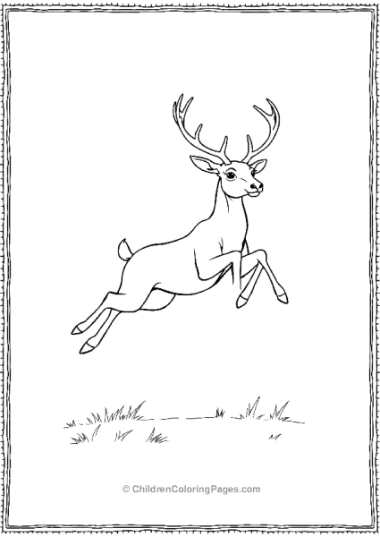 Deer In A Midjump Scaled Free PDF Printable