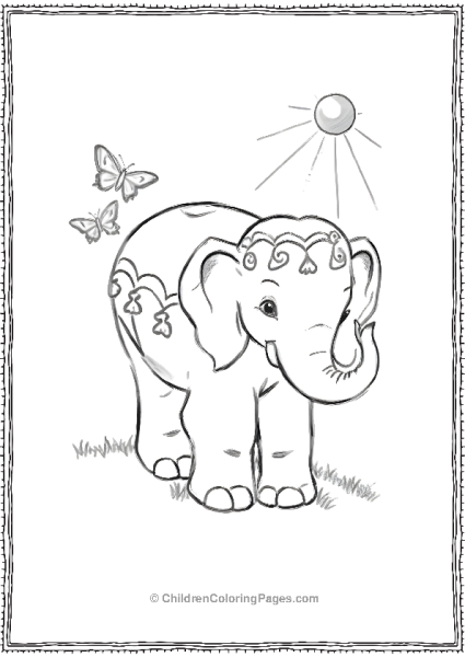 Dressed Up Elephant Scaled Free PDF Printable