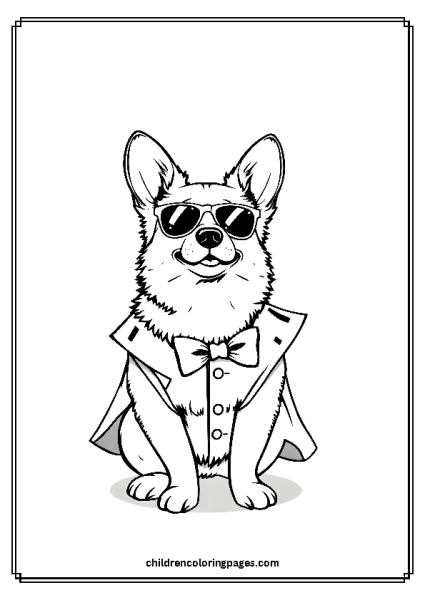 Dressed Up Corgi Free PDF Printable