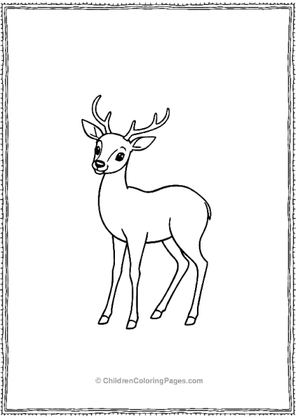 Easy To Color Deer Scaled Free PDF Printable