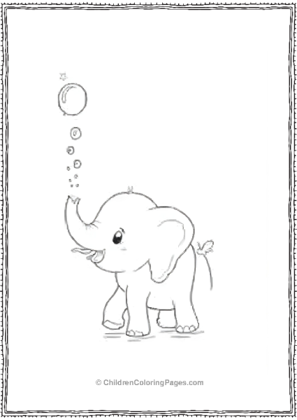 Elephant Blowing Bubbles Scaled Free PDF Printable