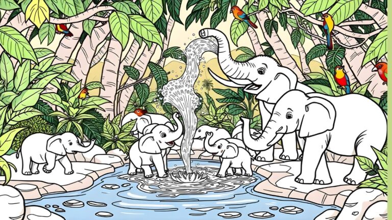 Elephant Children Coloring Pages