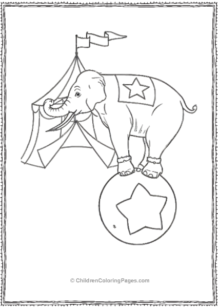 Elephant In A Circus Scaled Free PDF Printable