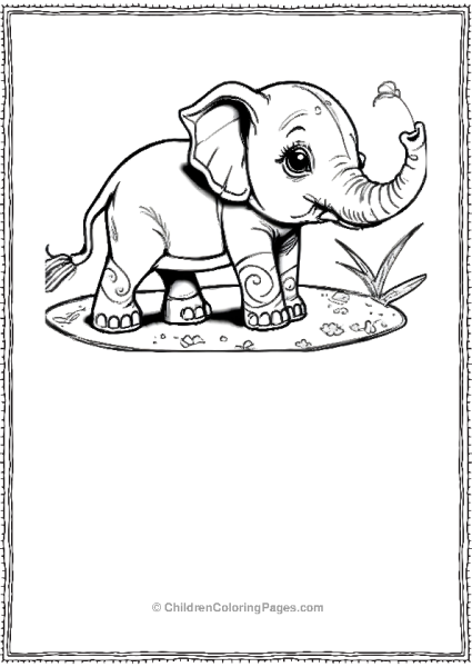 Elephant In A Puddle Scaled Free PDF Printable