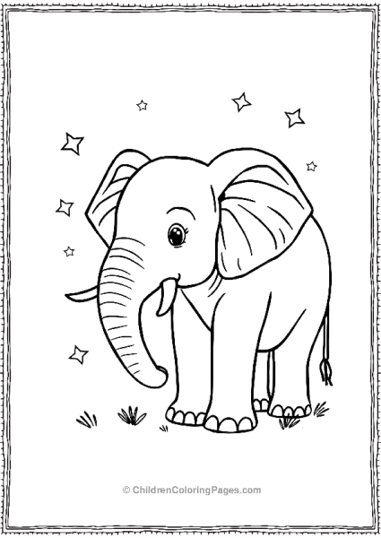 Elephant In Stars Scaled Free PDF Printable