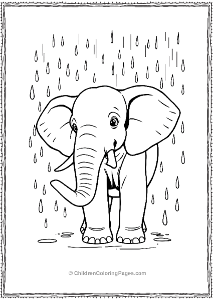 Elephant Playing In The Rain Scaled Free PDF Printable