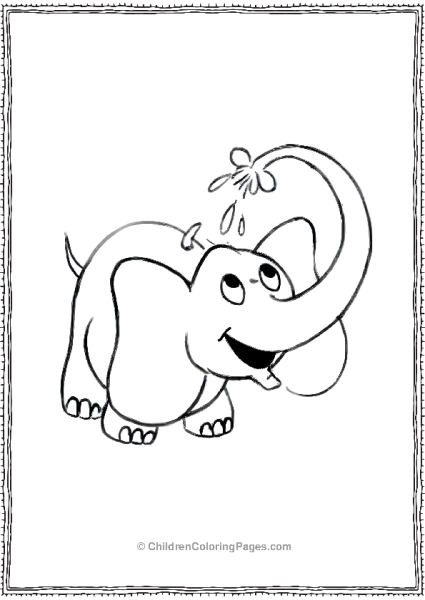 Elephant Playing With Water Scaled Free PDF Printable