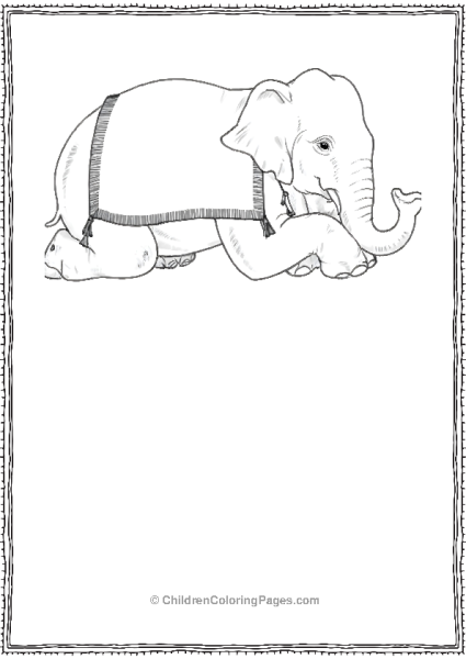 Elephant Resting Scaled Free PDF Printable