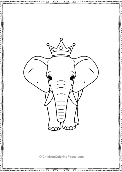 Elephant Wearing A Crown Scaled Free PDF Printable