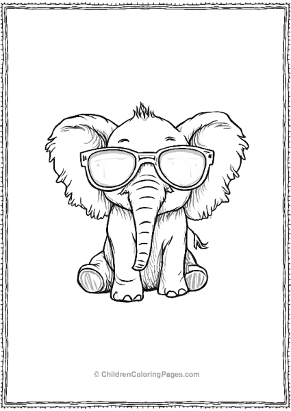 Elephant Wearing Over Sized Glasses Scaled Free PDF Printable