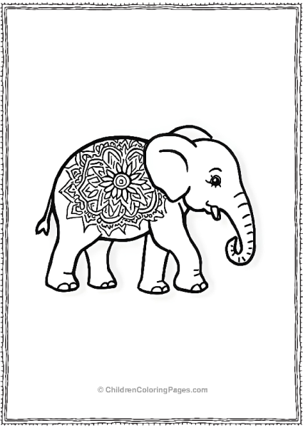 Elephant With A Mandala Tattoo Scaled Free PDF Printable