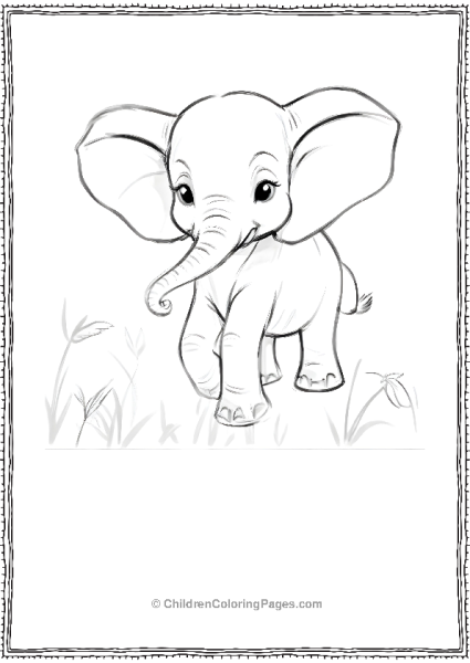 Elephant With Large Ears Scaled Free PDF Printable