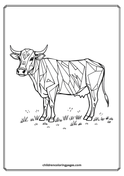 Geometrical Cow Free PDF Printable