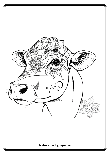 Mandala Crowned Cow Free PDF Printable