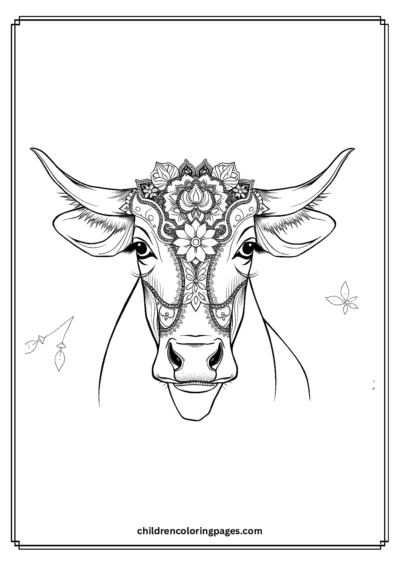 Mandala Faced Cow Free PDF Printable