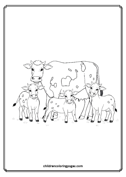 Mummy And Baby Cows Free PDF Printable