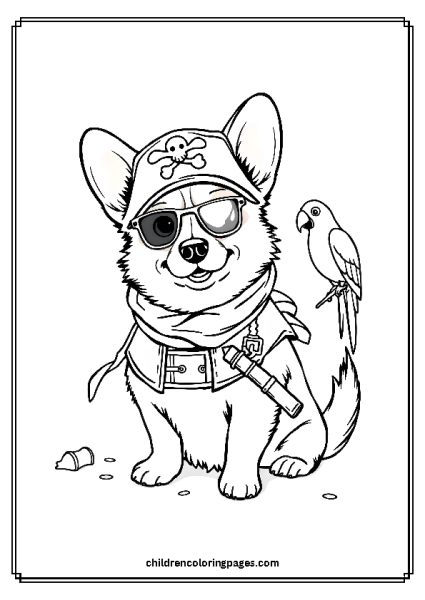 Pirate Corgi Free PDF Printable