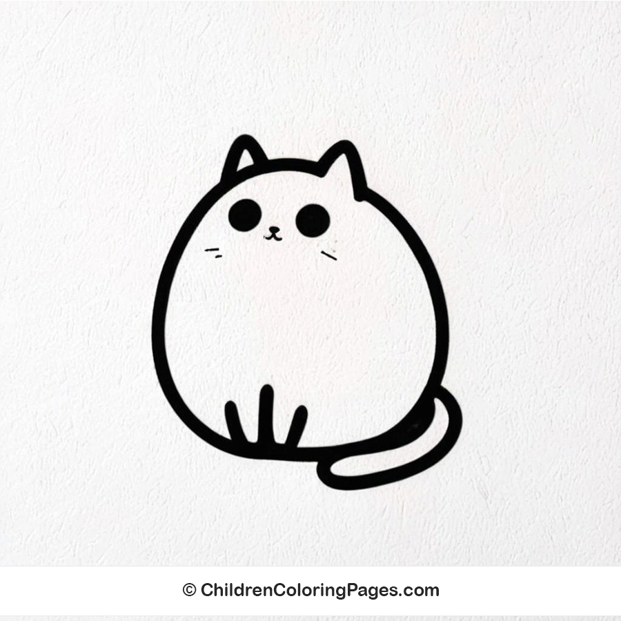 Simple Cartoon Cat Drawing