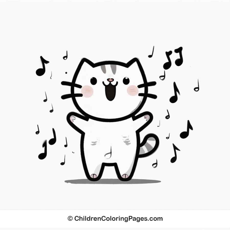 Singing Cat Drawing