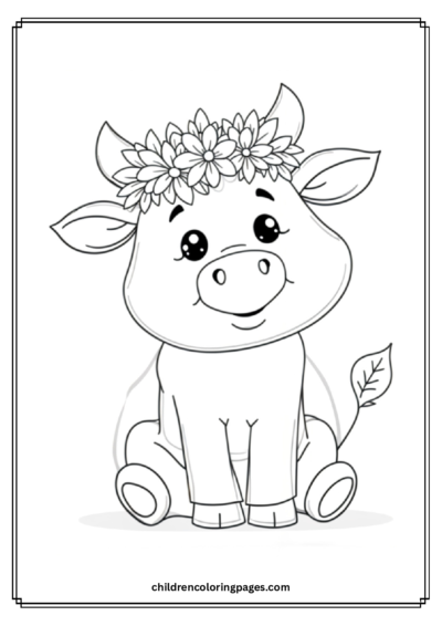 Smiling Crowned Cow Free PDF Printable