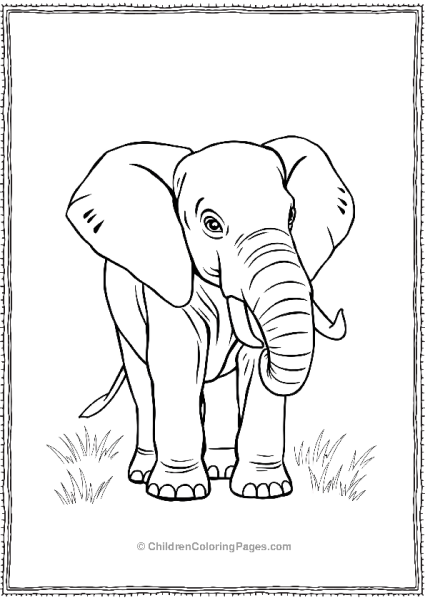 Standing Elephant Scaled Free PDF Printable