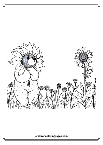 Sunflower Bear Free PDF Printable